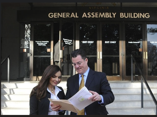 Attorney Andi Geloo with Virginia Senator celebrating passage of Andi's Law she authored - Va Code § 8.01-247.1